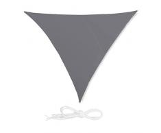 Relaxdays Toldo Vela Triangular, Impermeable, Protección Rayos UV, con Cuerdas para tensar, 4x4x4m, Gris