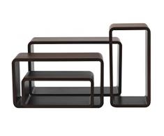 King Home M1106012/A - Juego de 4 estantes rectangulares redondeados de nogal