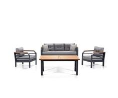 Set de muebles de jardín Negro y Gris