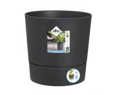 Elho Greensense Aqua Care Round 30 - Macetero por Interior Y Exterior - Ø 29.5 x H 29.1 cm - Gris/Charcoal Grey