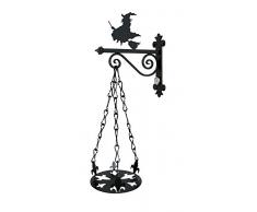 IMEX EL ZORRO Soporte Maceta Bruja 11928-Soporte, Negro, 41x30x59 cm