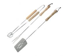 Kingfisher BBQSET3 - Juego de 3 herramientas para barbacoa (mango de madera)