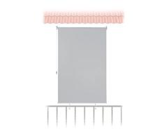 Relaxdays Toldo Vertical, 140 x 100 cm, Estor Exterior para balcón, terraza y jardín, Resistente a la Intemperie, Estor Protector Solar, Gris