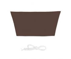 Relaxdays Toldo Vela Trapezoidal, Impermeable, Protección Rayos UV, con Cuerdas para tensar, 3x4x2x2 m, Marrón
