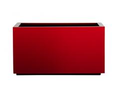 Hobby Flower Steel Plus - Maceta Rectangular con Sistema de autoriego, 75 x 35 x 40 cm, Color Rojo