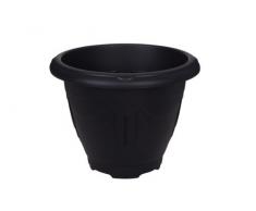 Whitefurze G02012 - Macetero circular estilo veneciano (58 cm), color negro