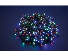 PARTENOPE Luces de Navidad LED para exterior o interior Adornos navideños para árbol (luz multicolor, 300 ledes)