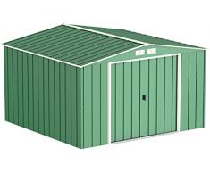 Duramax Caseta de almacenaje, Eco 10X8 de Metal Revestimiento en los Bordes, Medidas 2.423 X 3.221 X 1.961 mm, de Color Verde