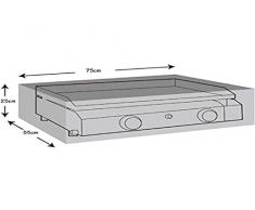 Werkapro - Funda de protección para tabla de barbacoa eléctrica – Lona de almacenamiento para carro, camping a gas, impermeable y anti rayos UV – 75 cm x 55 cm x 25 cm – 11285, gris, 75 x 55 x 25 cm