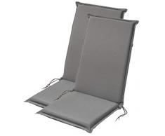 Traumnacht 03883323528 - Set de 2 Cojines para Silla de Respaldo Alto, Color Gris, 120 x 50 x 6 cm