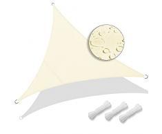 VOUNOT Toldo Vela de Sombra Triangular 3x3x3m, Toldo Parasol Terraza Protección Rayos UV Impermeable, para Exterior, Jardín, Patio, Beige