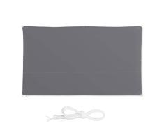 Relaxdays Toldo Vela Rectangular, Repelente al Agua, Protección Rayos UV, con Cuerdas para tensar, 2x4m, Gris