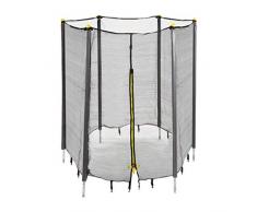 Relaxdays, Negro, Ø 244 cm Red Cama Elástica con Barras Acolchadas, Acero-PE-PVC, Ø