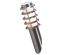 Konstsmide Trento 7560-000 - Lámpara de pared de acero inoxidable (13 x 15 x 40 cm, 1x PL 11 W, IP44)