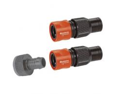 Gardena Proﬁ-System 1505-23 - Juego de conectores, accesorio para la conexión de conductos y sistemas de aspersión al grifo de agua, para un gran caudal y poca pérdida de presión