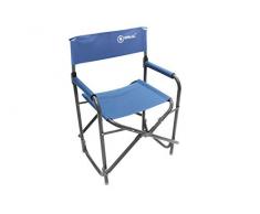 Homecall - Silla de camping plegable de aluminio con respaldo (azul)