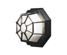 Konst Smide 7091-750 - Lámpara de Pared (27 x 13 x 27 cm, 1 Bombilla E27 de 60 W, IP23, Aluminio Pintado), Color Negro