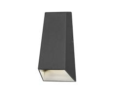 Konstsmide Imola 7911-370 One Up Down - Lámpara de pared para exteriores (2 bombillas LED de 3 W, lente de cristal transparente, aluminio, IP54), color gris antracita