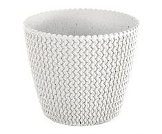 Macetero color blanco roto,sin depósito , colección SPLOFY eco wood de 15,7cm x 15,7cm x 13,2cm cm, capacidad de 1,7 L.