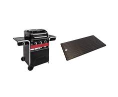 Char-Broil Gas2Coal® Barbacoa híbrida: barbacoa de gas y carbón de tres quemadores, acabado en negro. & Plancha de Barbacoa de Cuatro quemadores.