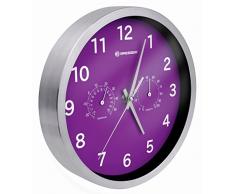 Bresser MyTime Thermo-/ Hygro Reloj de Pared, Morado, 25 x 25 x 4.6 cm