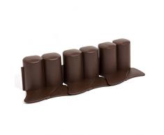Zanvic Garden Bordura para Jardín Ipal 6, Medida, 10 cm x 3,02 m, 8 Piezas x Caja, Chocolate, 302x302x10 cm