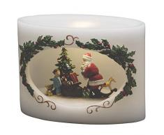 Konstsmide 1892-100 - Vela LED de cera de Navidad para decoración de Adviento con regalos y escena de árbol, color blanco cálido, 14 cm x 19 cm