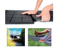 Zanvic Pack de 9 baldosas plástico de 40 x 40 x 2 cm, Negro, ZA527