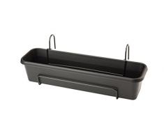 Stewart 4060005 40 cm Set de Jardinera para Colgar en balcón, Color Negro