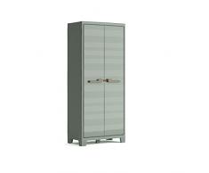Keter Planet Outdoor Alto Armario Interior y Exterior, Resina, Verde, 80 x 44 x 182