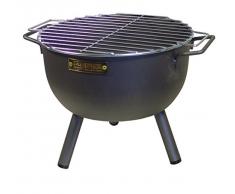 IMEX EL ZORRO 71426.0 Barbacoa Sobremesa Redonda con Parrilla Cincada, Negro, 30 x 28 x 40 cm