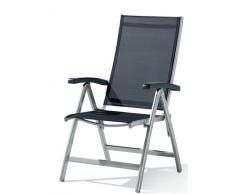 Sieger 945/A-G Bodega - Sillón plegable de aluminio y tejido textilux, color gris