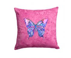 Caroline Tesoros del 8859pw1414 Mariposa en Rosa Tela de Lona Almohada Decorativa, Grande, Multicolor