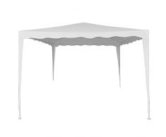 AKTIVE 62186 - Carpa plegable 3x3 m, Cenador plegable para jardín, 300x300x250 cm, color blanco, poliéster 160 gramos, tubos acero resistente Ø18-24 mm, montaje 15 minutos, AKTIVE Garden,