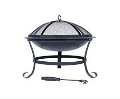 La Hacienda Albion Ø 51 cm Negro - Estufa de Exterior - Chimenea Exterior - Brasero - Brasero Exterior - 51x51x41cm