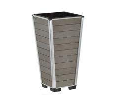 EVERFLOOR Pflanzkübel Macetero, Gris, 27 x 27 x 53 cm