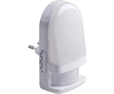 Meister Luz nocturna LED de 0,7 W, luz blanca cálida, con detector de movimiento PIR, duración de la luz ajustable, para habitación infantil y dormitorio, bajo consumo, luz de orientación, 7420620