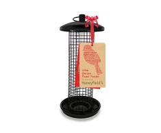 Honeyfields - Comedero de Cacahuetes para pájaros Silvestres, diseño de jardín Urbano, Color Negro y Metal para Uso en Exteriores y Jardines, alimentador de Alimentos para pájaros Silvestres