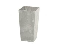 Maceta URBI SQUARE BETON EFFECT 7,2L., Con depósito, dimensiones (mm) 170x170x325, color Hormigón