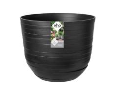 Elho Fuente Rings Round 47 - Macetero por Interior Y Exterior - Ø 46.472 x H 38.388 cm - Negro/Onyx Black