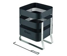 Tepro Chimenea de diseño Milburn, Negro/Plata (36 x 42,5 x 50 cm)