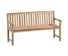 Ambientehome 4er Teakbank 4 Sitzer Massivholz Holzbank Gartenbank Circa 180 cm breit unbehandeltes Bank massives Teakholz Banco de 4 plazas de Madera Maciza de Teca para jardín, Aprox Ancho, Gris