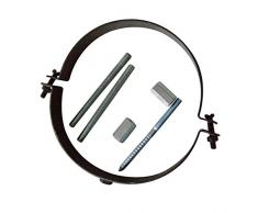 Kamino–Flam – Abrazadera para tubos de chimenea, estufa, horno, Abrazadera con tornillos para conducto de humos – acero resistente y durable –Gris oscuro, Ø 120 mm