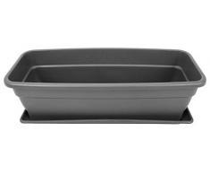 PAMEX Maceta Jardinera Plástico EVA con Plato 50cm Gris, 502464