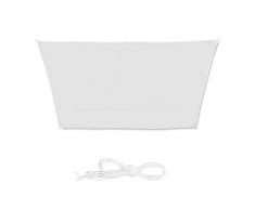 Relaxdays, Blanco Toldo Vela Trapezoidal, Impermeable, Protección Rayos UV, con Cuerdas para tensar, 3x4x2x2m, 3x4x2x2 m