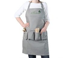 La cordeline CJN45GS Delantal de jardinería de Color Gris ratón de algodón (25 x 3 x 37 cm)