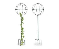 Relaxdays, Verde Oscuro, Soportes para Plantas trepadoras, Set de Dos Globos para Enredaderas, Resistente, 118,5 cm, L