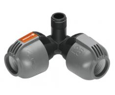 GARDENA 2782-20 - Pieza angular con rosca macho para sistemas de aspersión : pieza de conexión para conectar el aspersor emergente T 380 en la zona angular, 25 mm y 1/2, técnica de conexión Quick&Easy