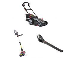 Sprint 18V Cortacésped Litio, 370P18V, 37cm, Incluyendo 1 x 5Ah Batería y Cargador + Cortabordes eléctrico + Sopladora de Hojas 18LB, 18V Li-Ion, 225 km/h Velocididad del Aire