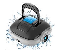 WYBOT Robot Limpiados Piscina, Aspirador de Piscina Funciona 100 Minutos, Estacionamiento Automático, Fuerte Potencia de Succión, Limpiafondos Piscina Inalámbrico hasta 80 m²